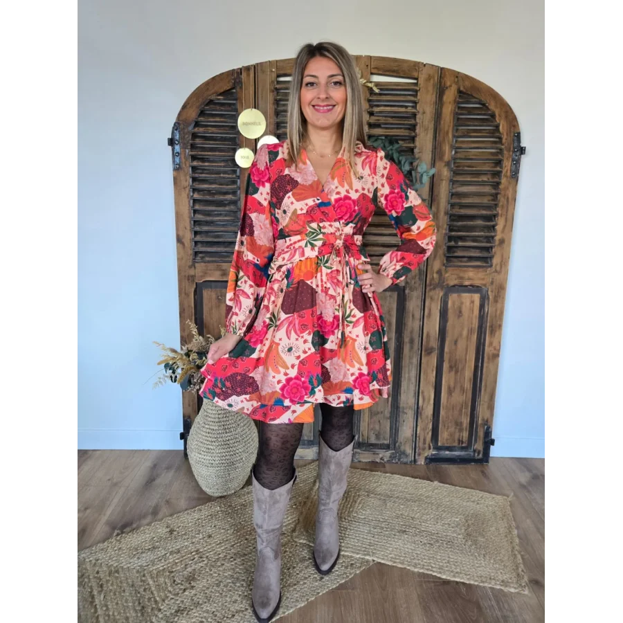 Robe Emilie rose orangé