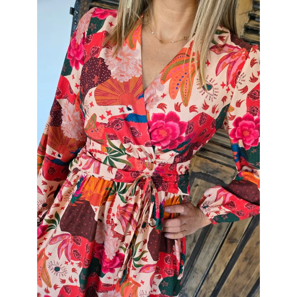 Robe Emilie rose orangé