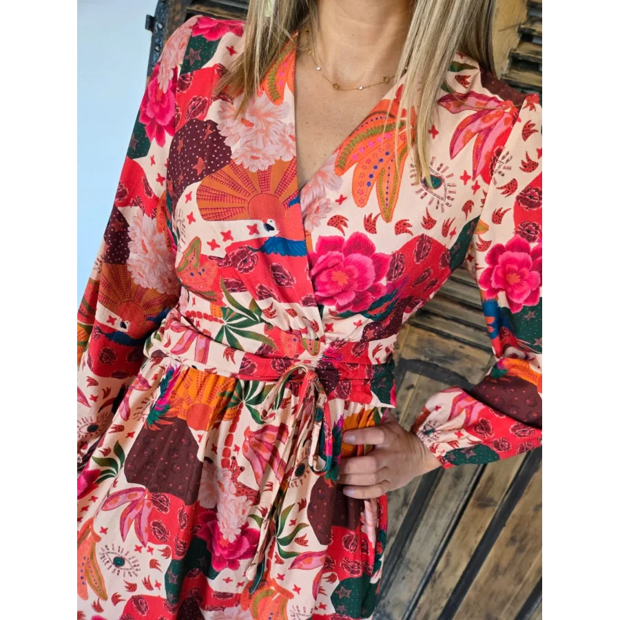 Robe Emilie rose orangé