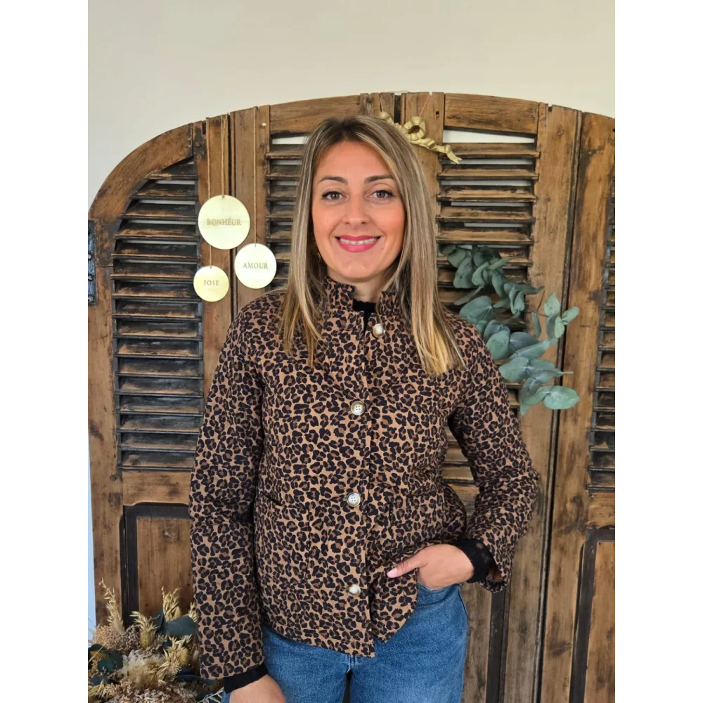Veste Eloise leopard matelassée