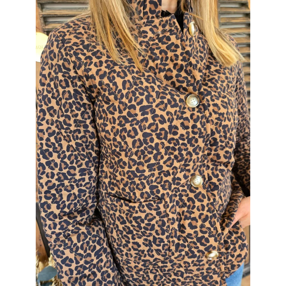 Veste Eloise leopard matelassée