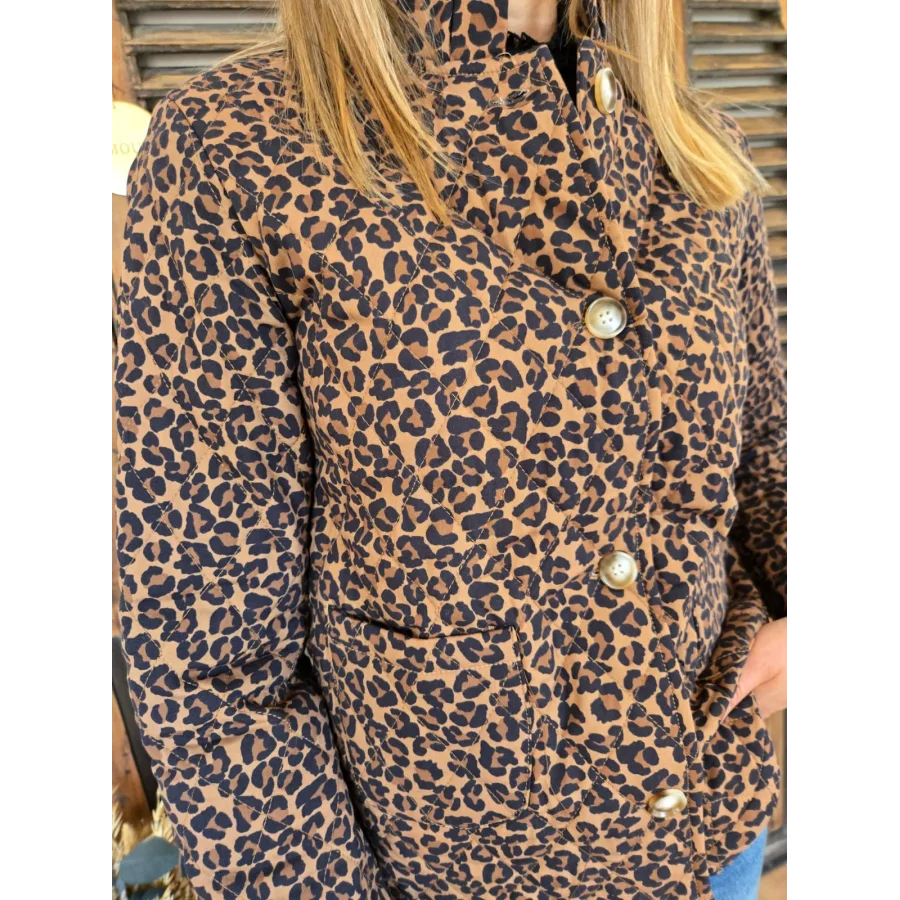 Veste Eloise leopard matelassée
