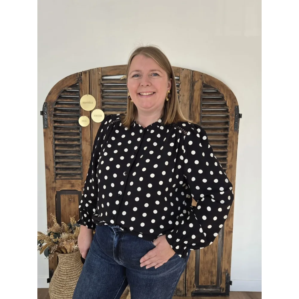 Blouse Clarisse noir à pois