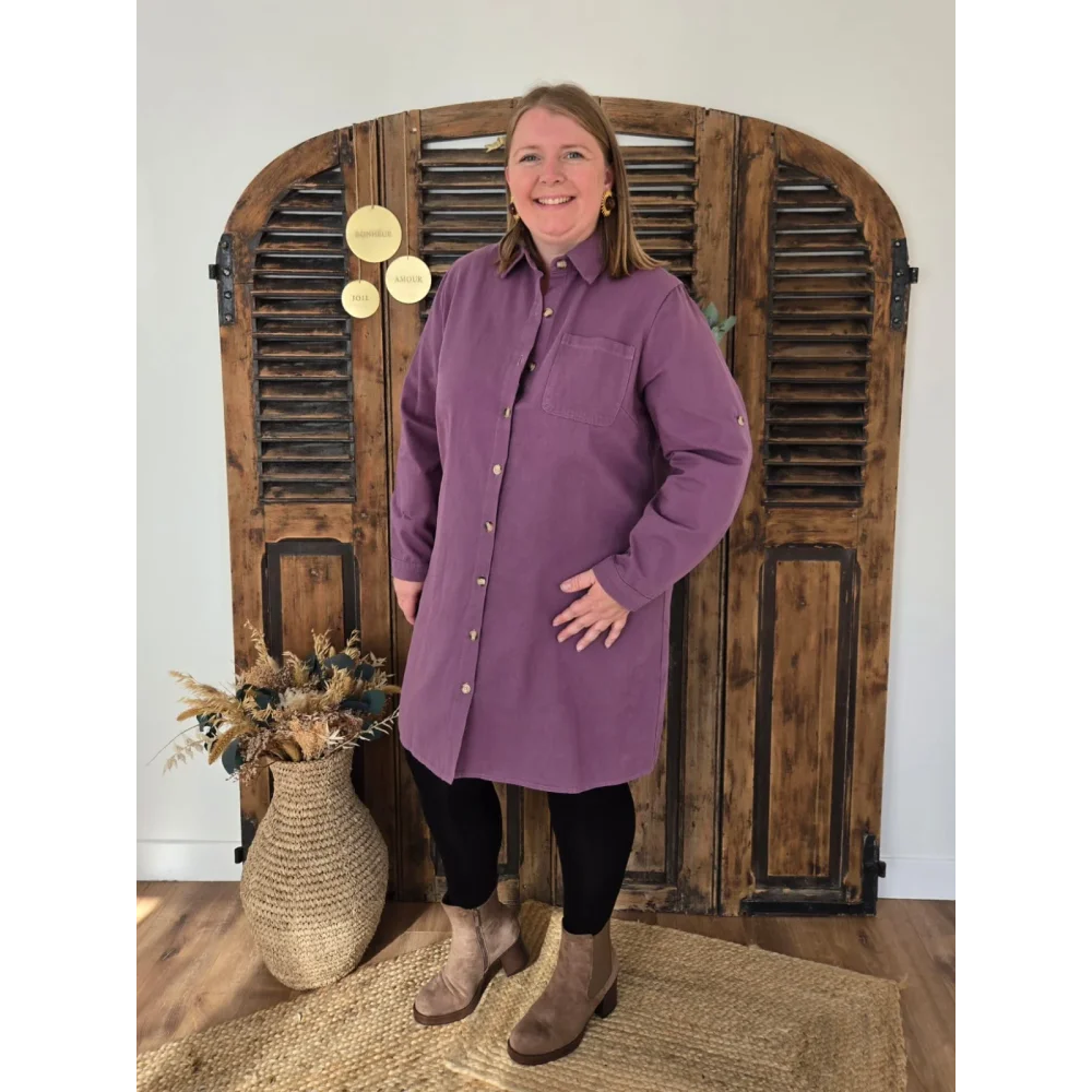 Robe chemise Eliane violet