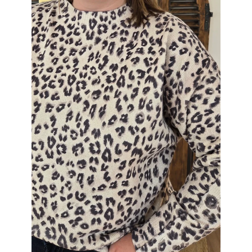 Pull Herbert leopard beige