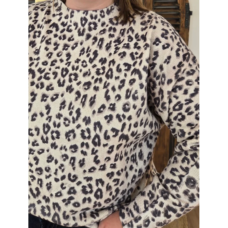 Pull Herbert leopard beige