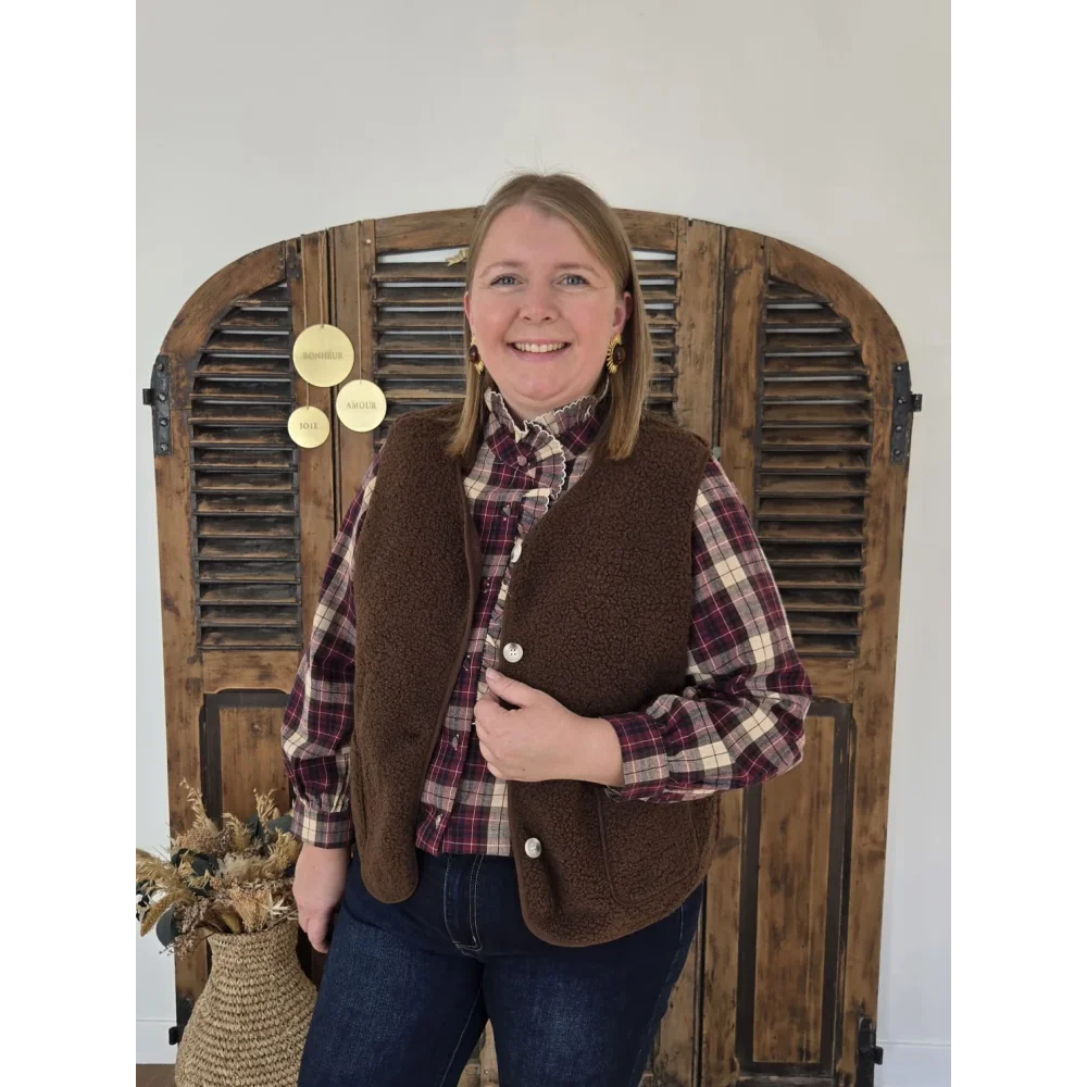 Gilet Guy bouclette choco