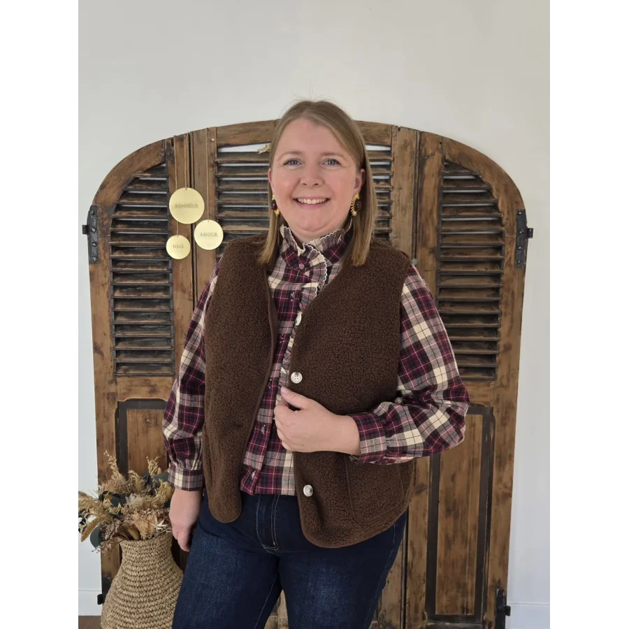 Gilet Guy bouclette choco