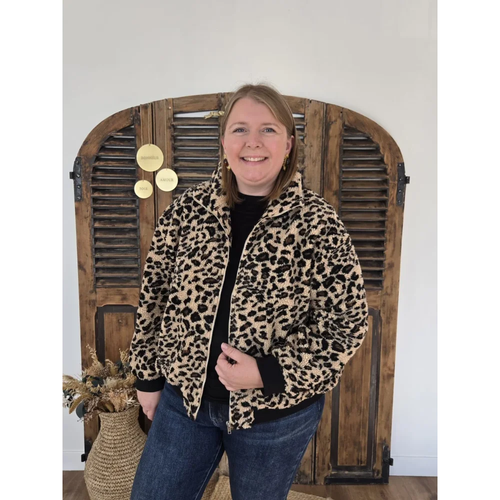 Blouson polaire leopard