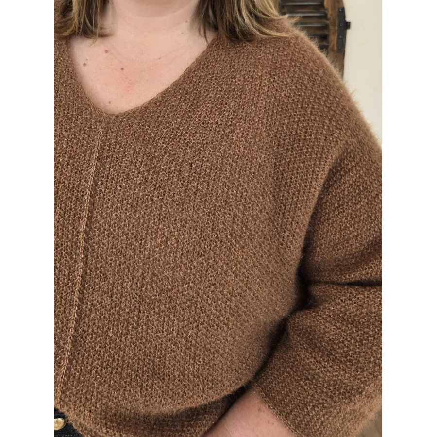 Pull Hugues maille fluffy camel