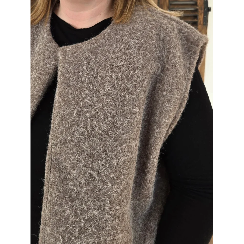 Gilet Veste feutre taupe