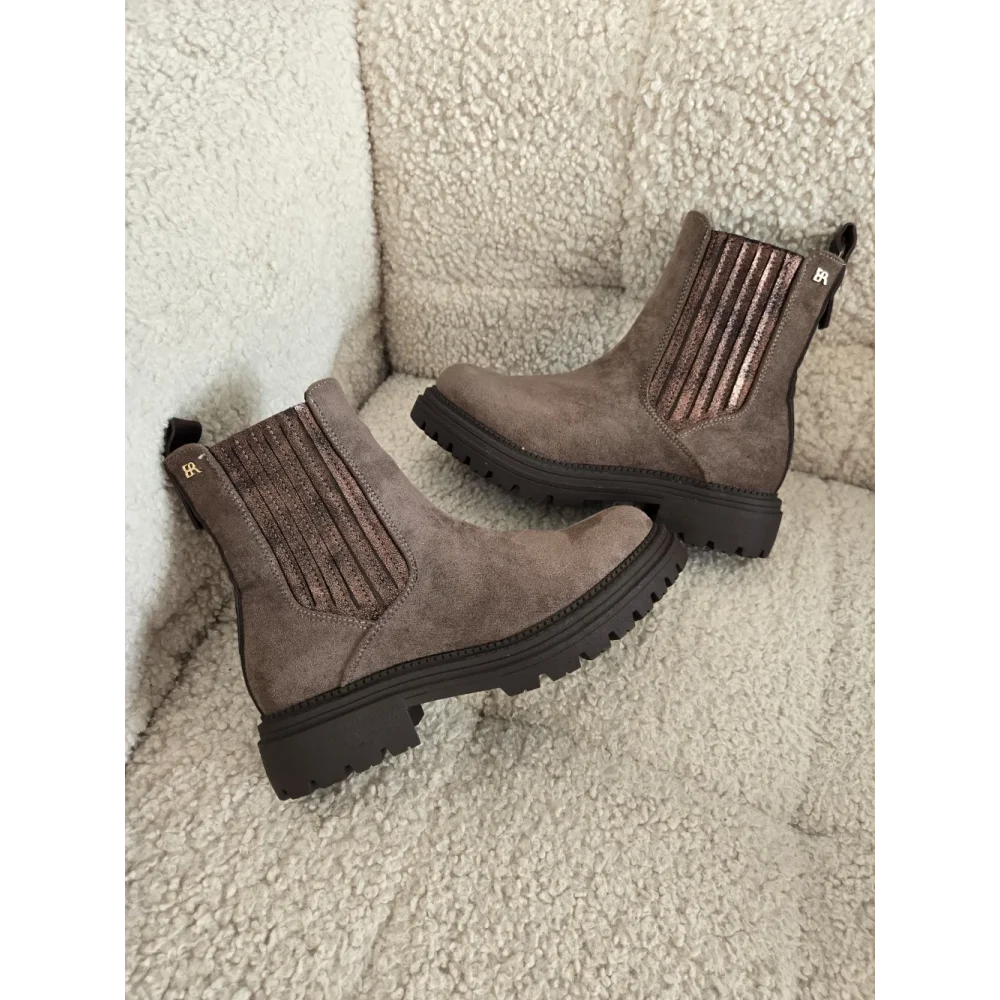 Bottines suedine taupe