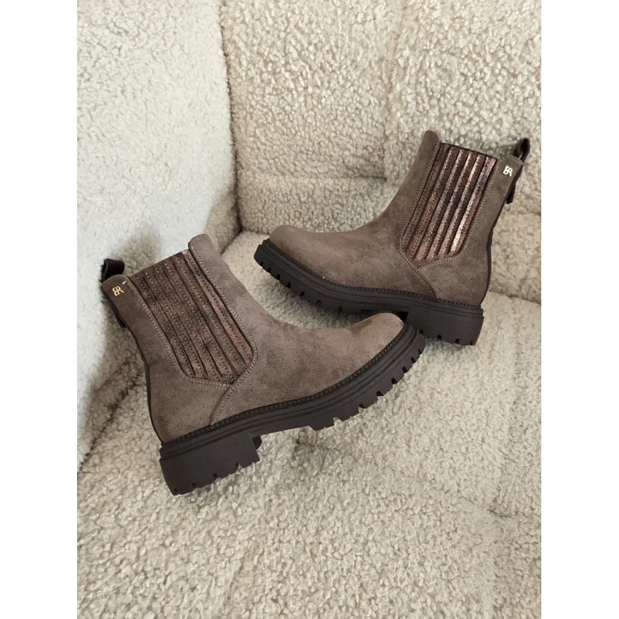 Bottines suedine taupe