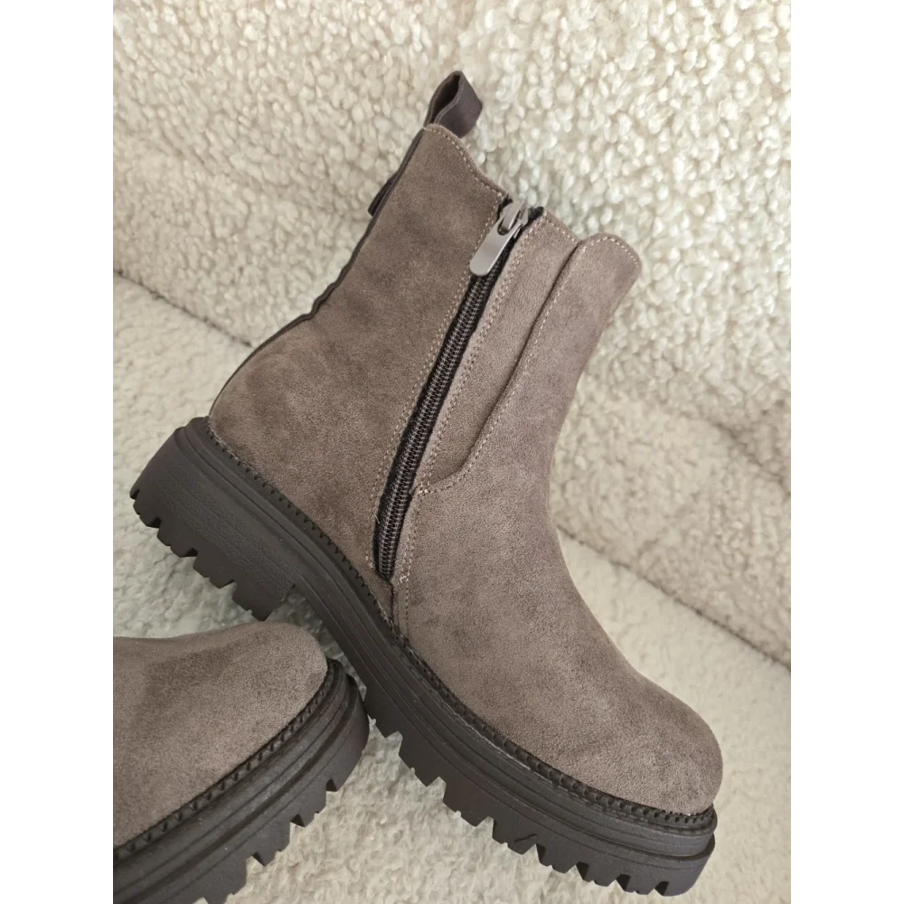 Bottines suedine taupe