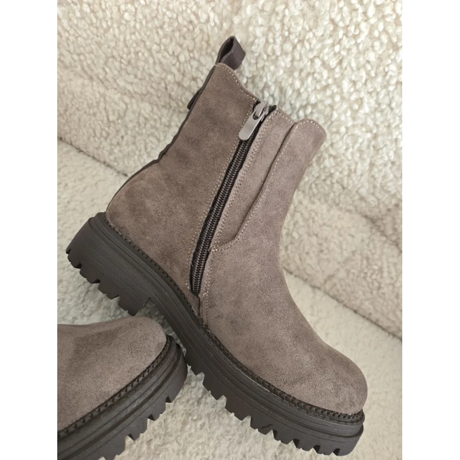 Bottines suedine taupe