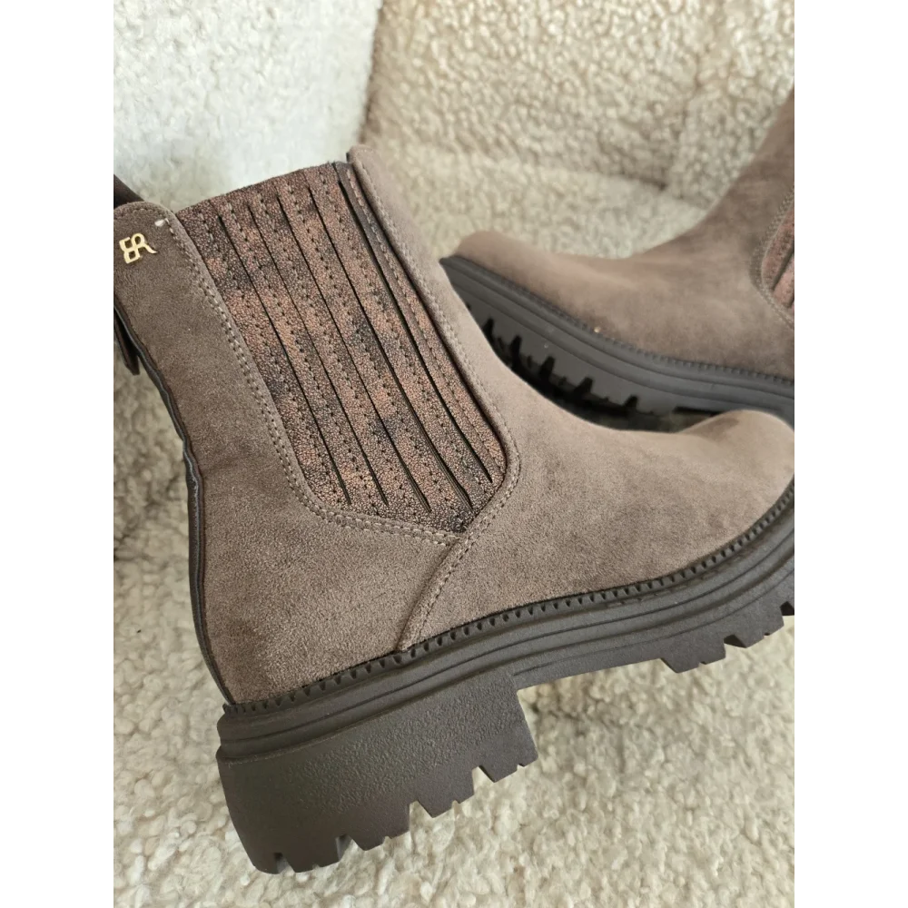 Bottines suedine taupe