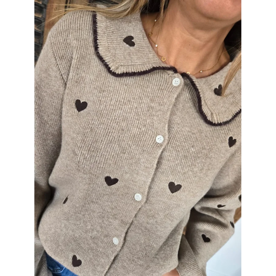 Gilet Dorian taupe coeur