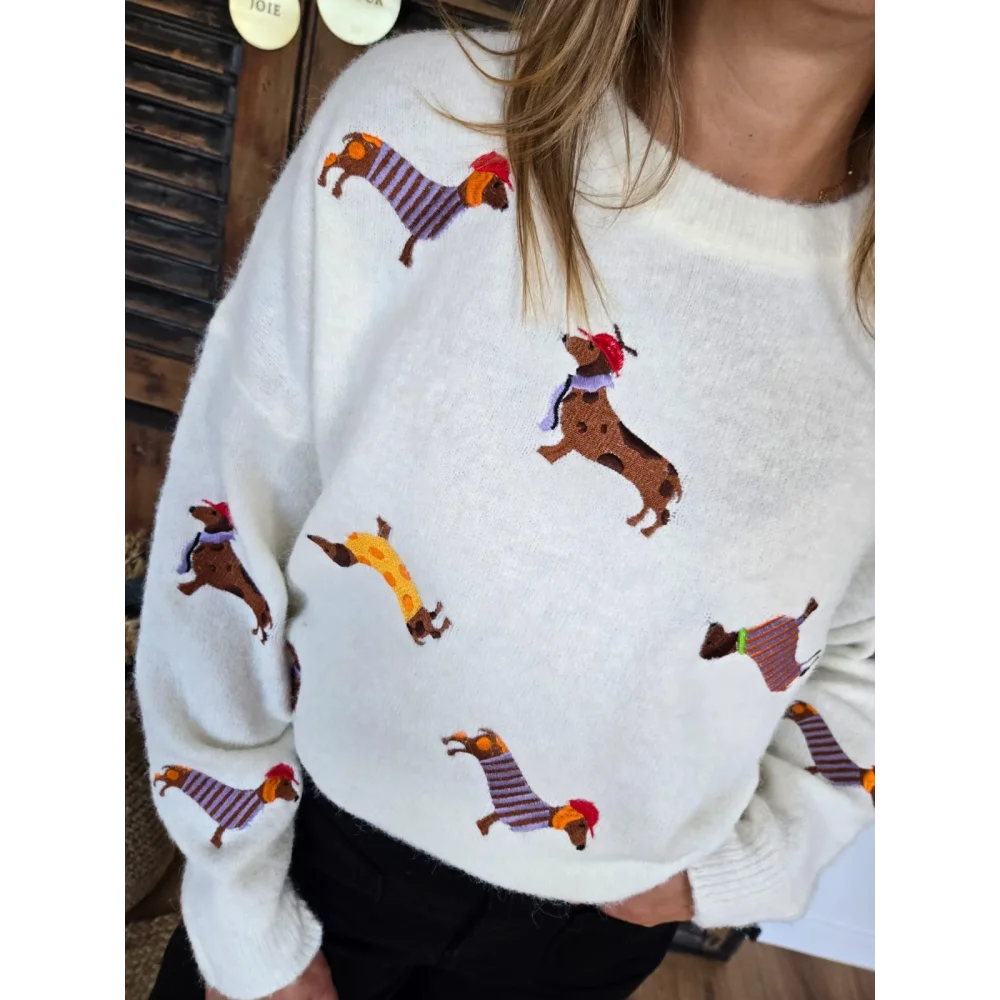 Pull Dominique Teckel ecru