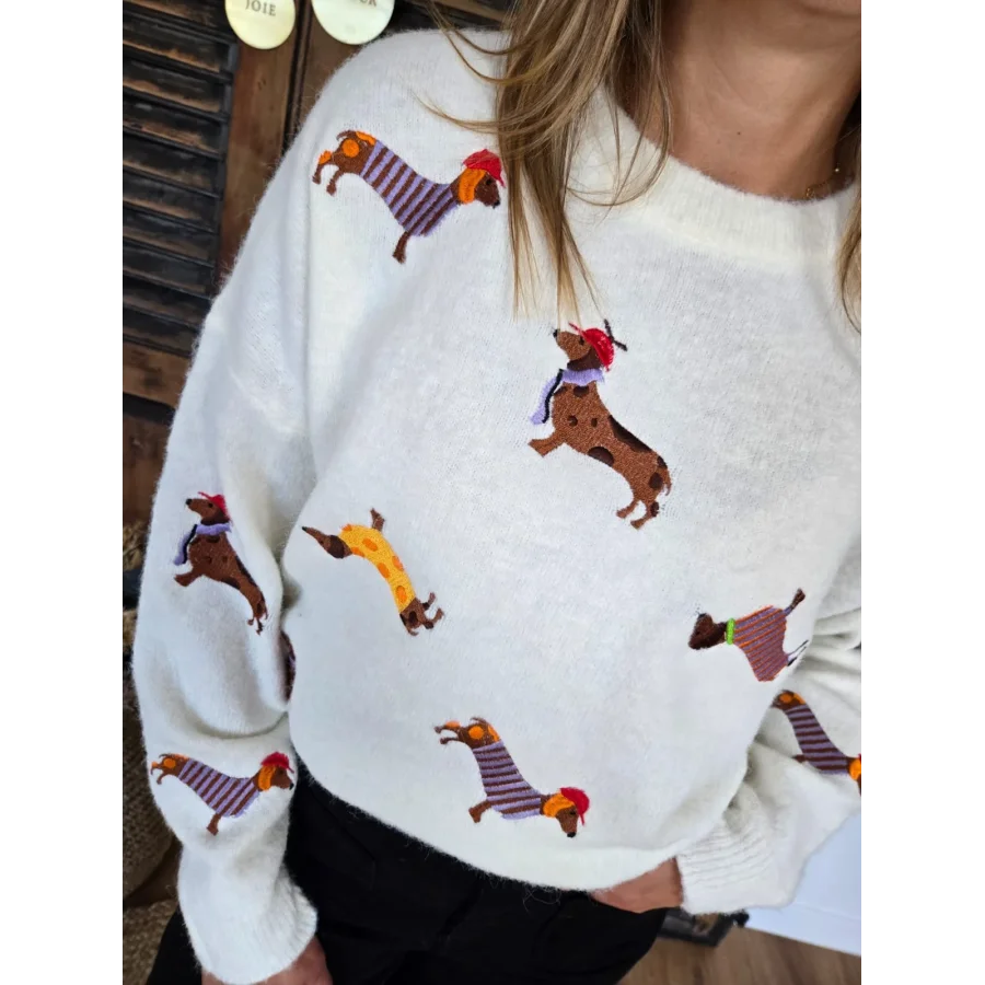 Pull Dominique Teckel ecru