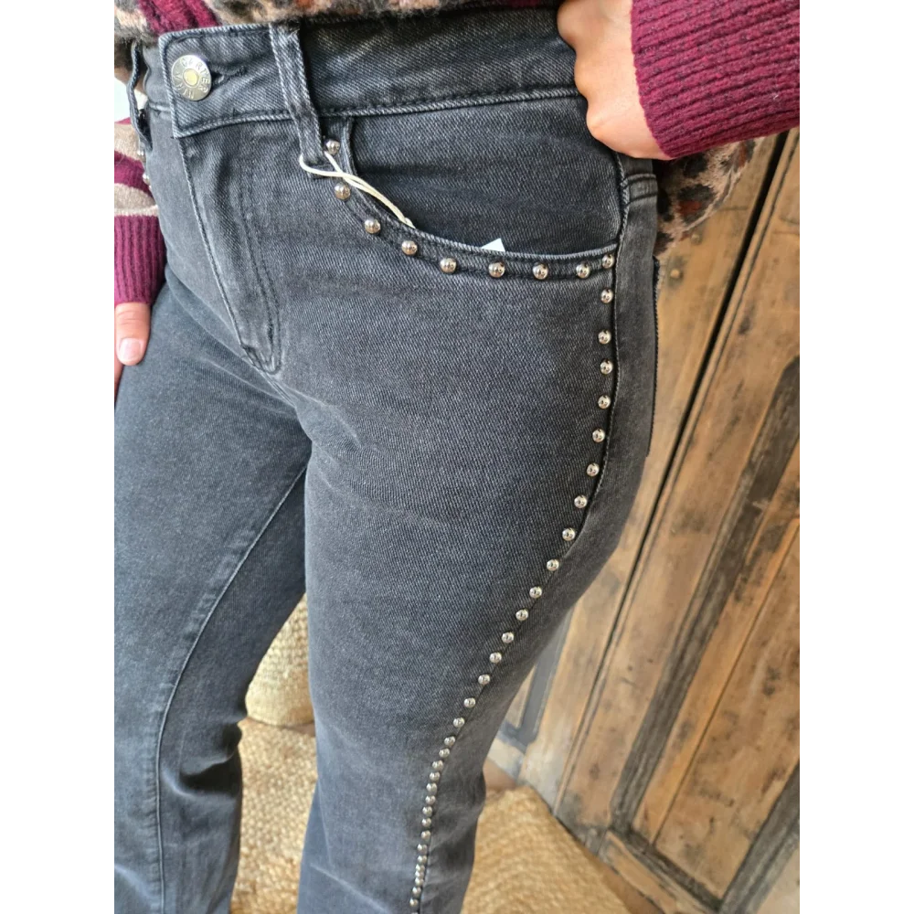Jean Firmin wideleg clous noir delavé