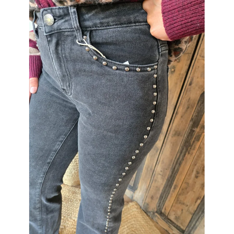 Jean Firmin wideleg clous noir delavé