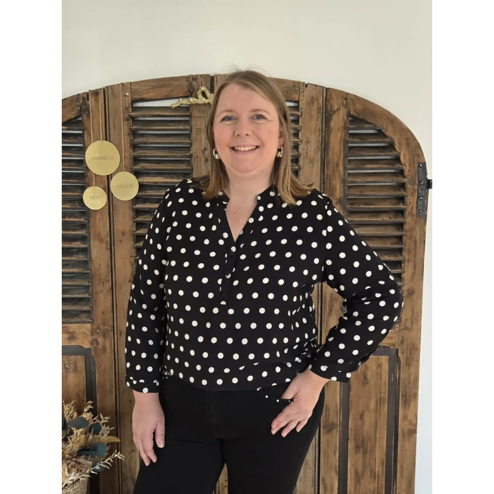 Blouse Louisa noir à pois