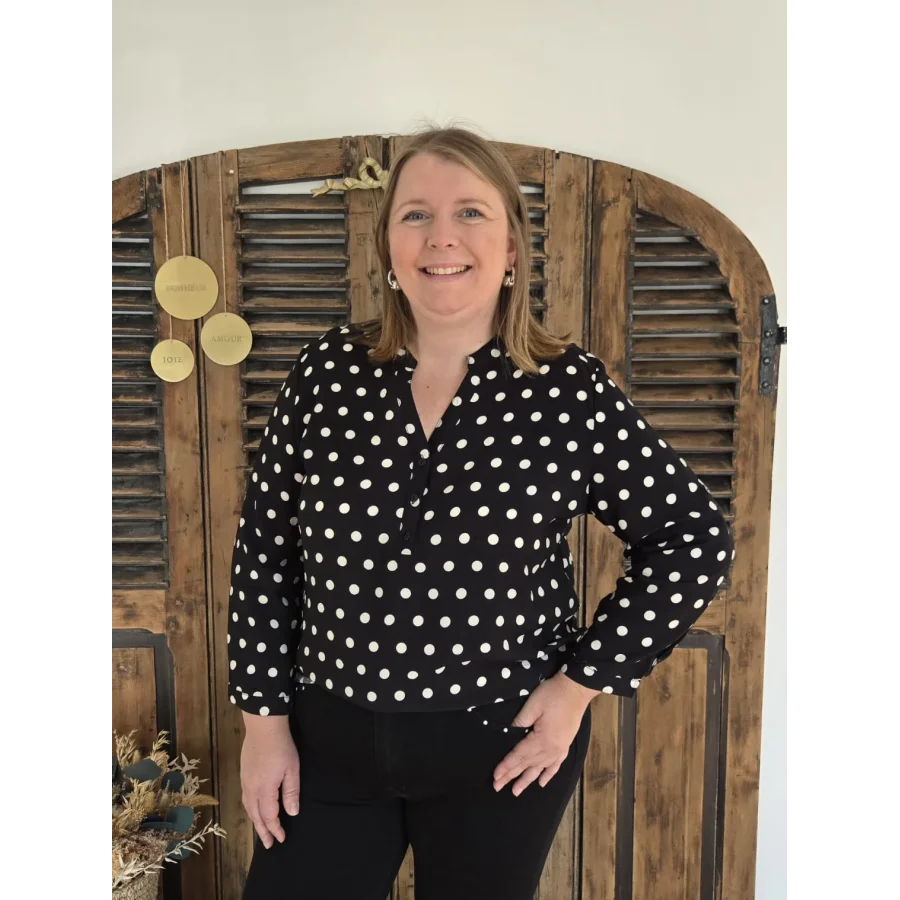 Blouse Louisa noir à pois