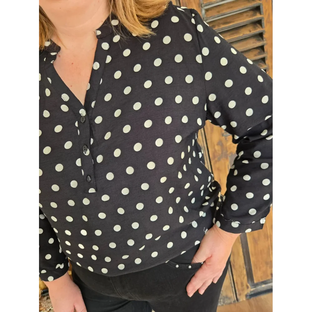Blouse Louisa noir à pois