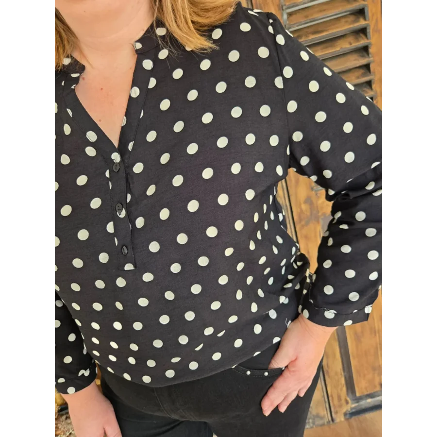 Blouse Louisa noir à pois