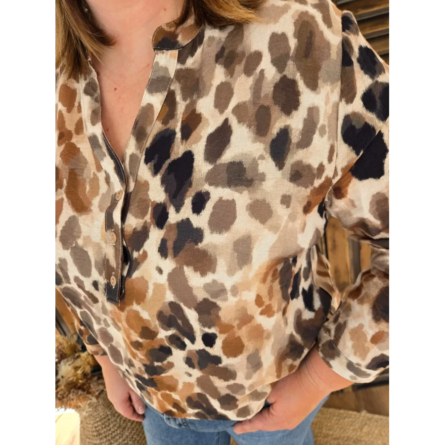Blouse Coralie leopard taupe