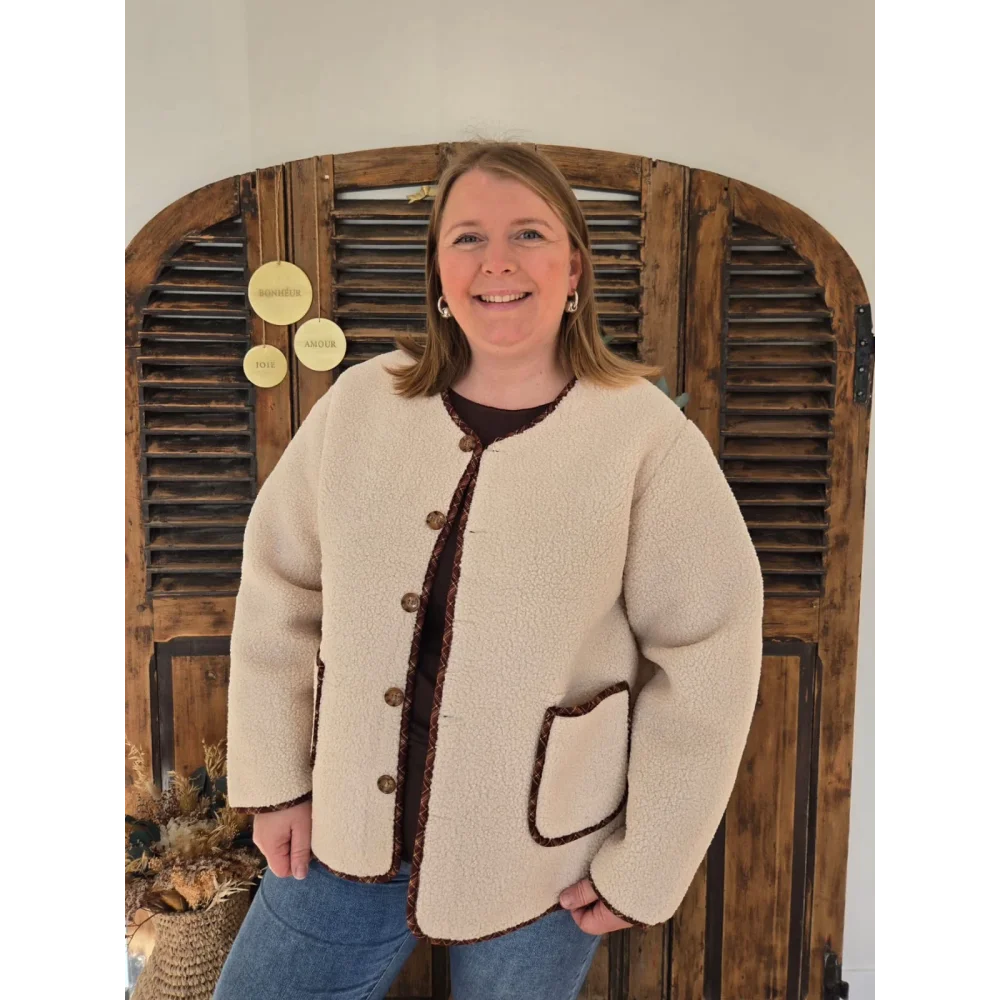 Veste Lisa bouclette biais ecossais