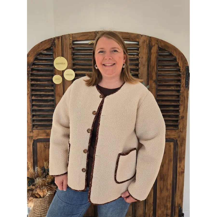 Veste Lisa bouclette biais ecossais
