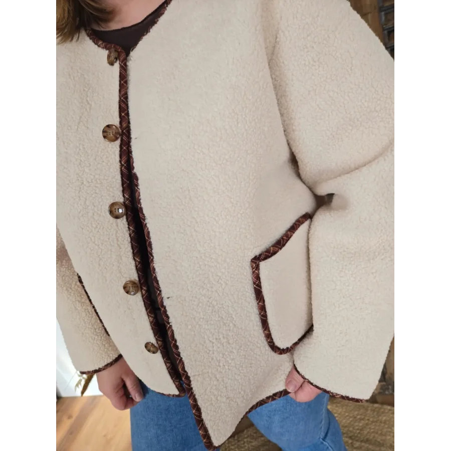 Veste Lisa bouclette biais ecossais