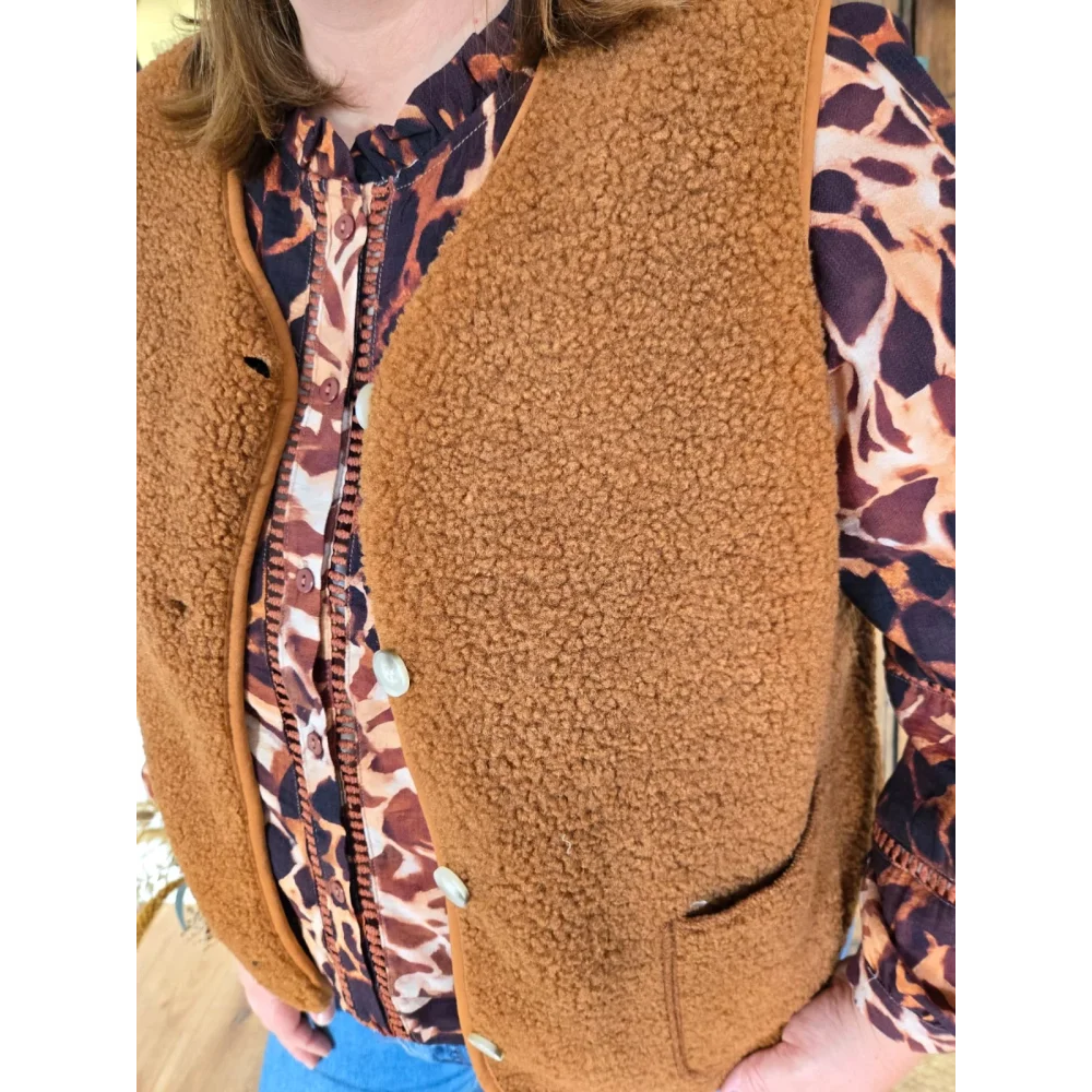 Gilet Guy bouclette camel
