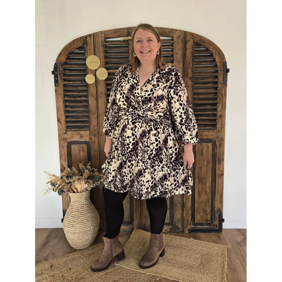 Robe Larissa leopard beige