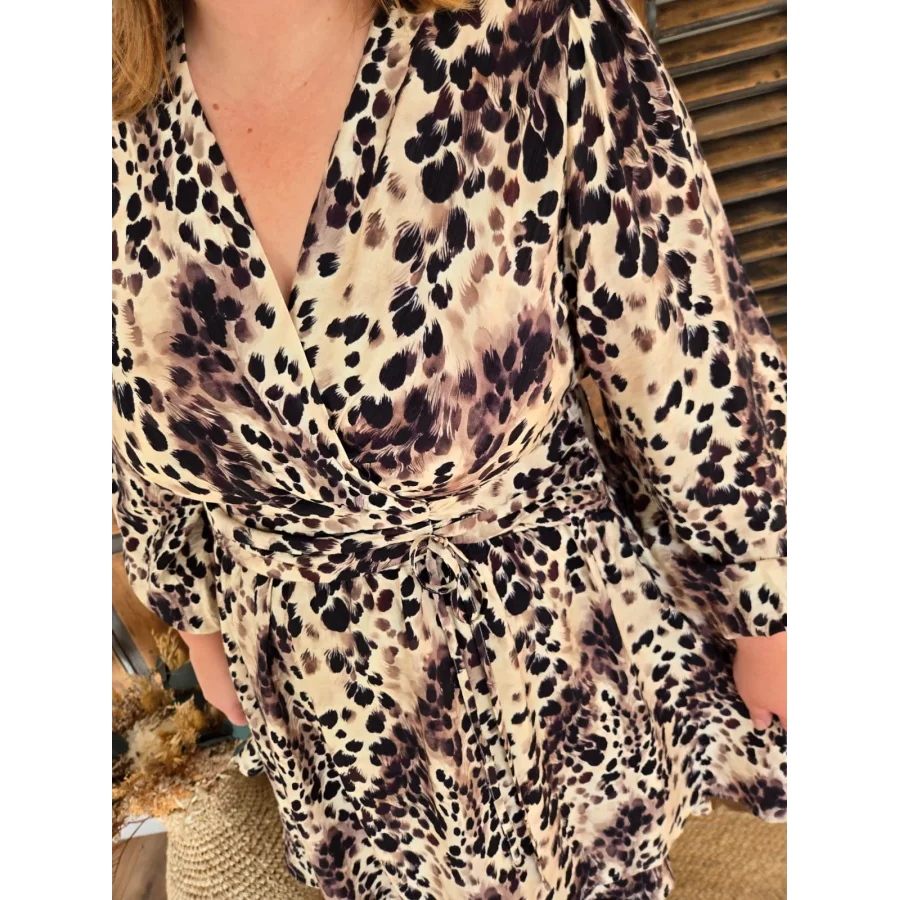 Robe Larissa leopard beige