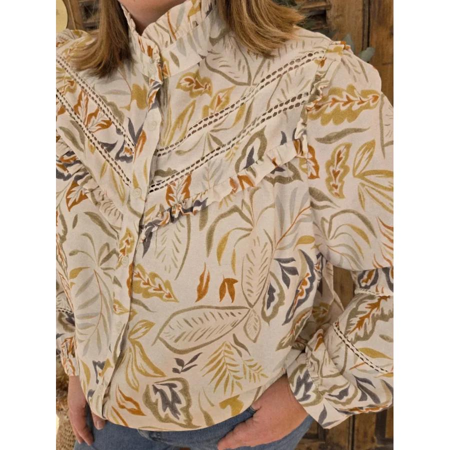 Chemise Lily feuilles kaki