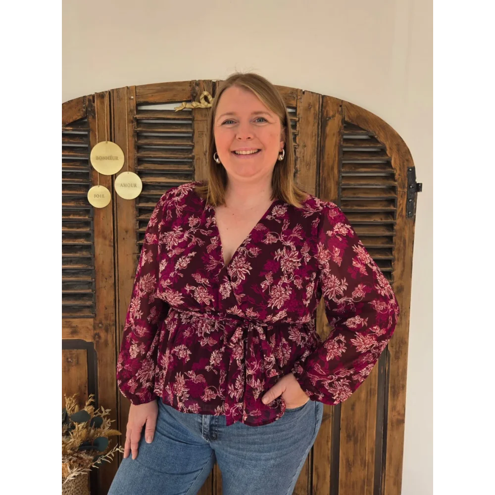 Blouse Lea voile prune