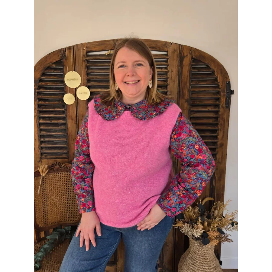 Pull Leonard rose sans manches