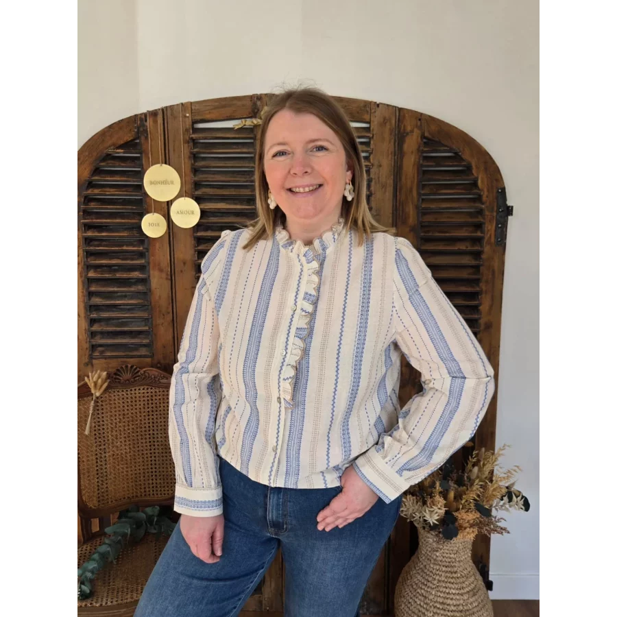 Chemise Clementine rayures bleu