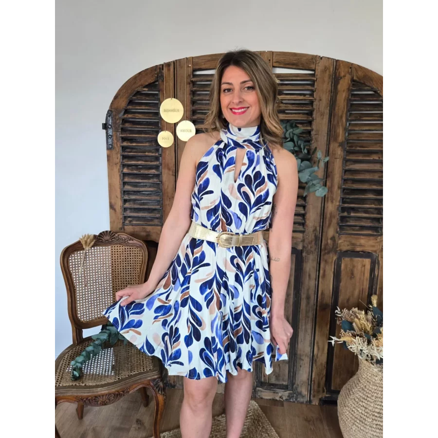 Robe courte Clemence bleu