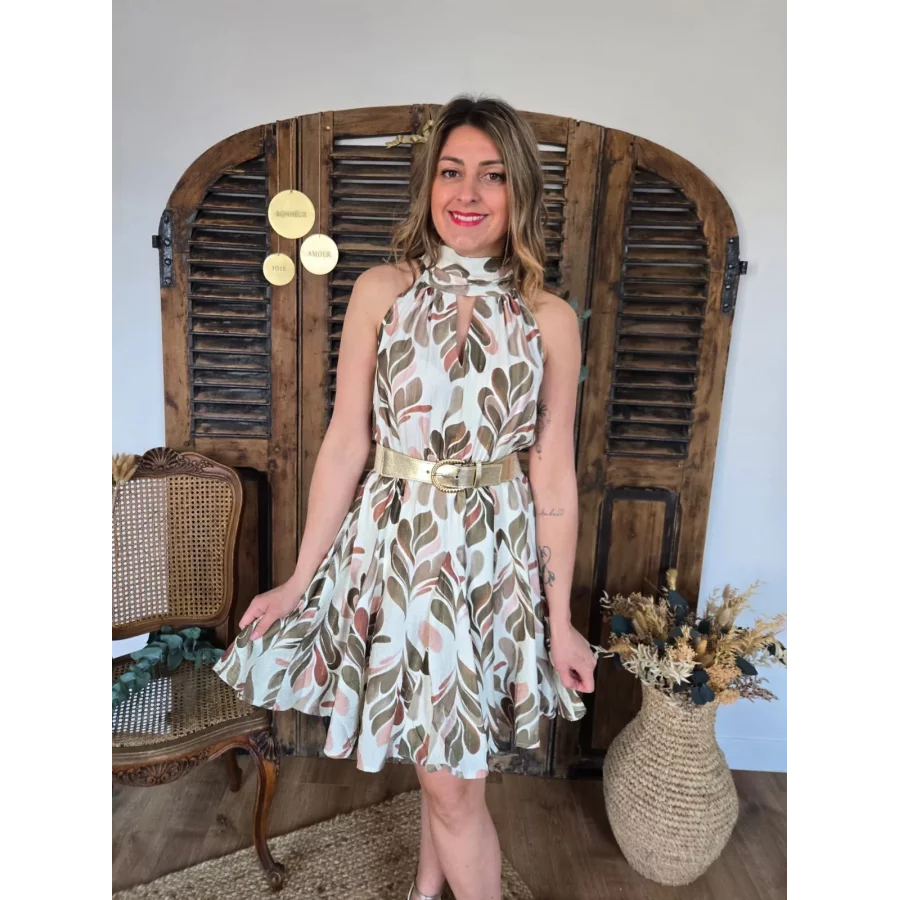 Robe courte Clemence kaki