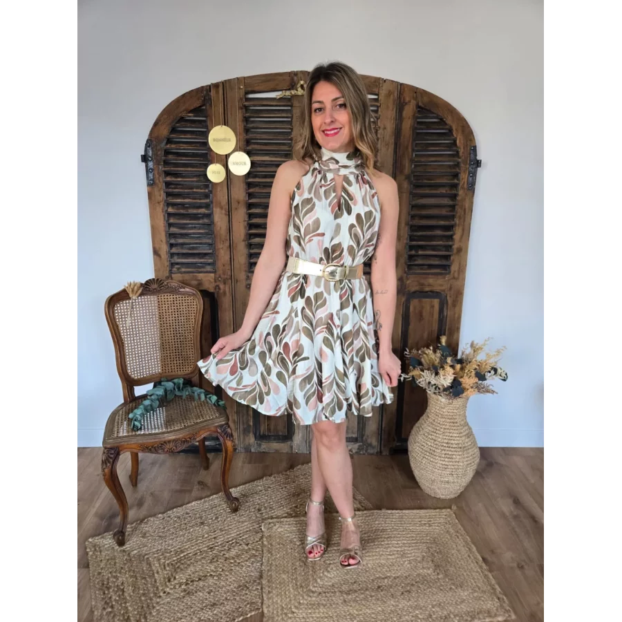 Robe courte Clemence kaki