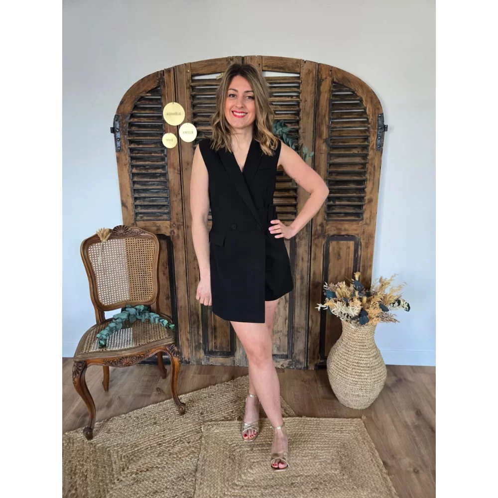 Combi short Cleo tailleur noir