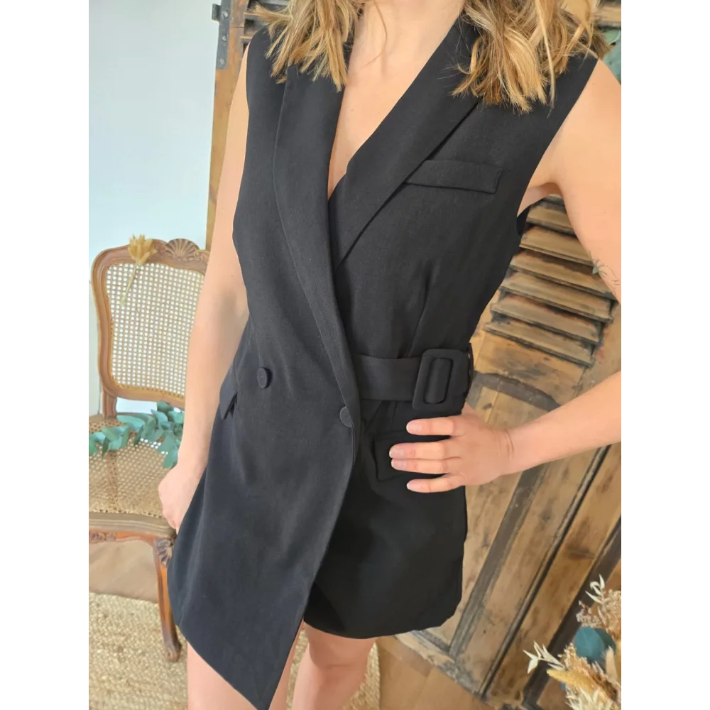 Combi short Cleo tailleur noir