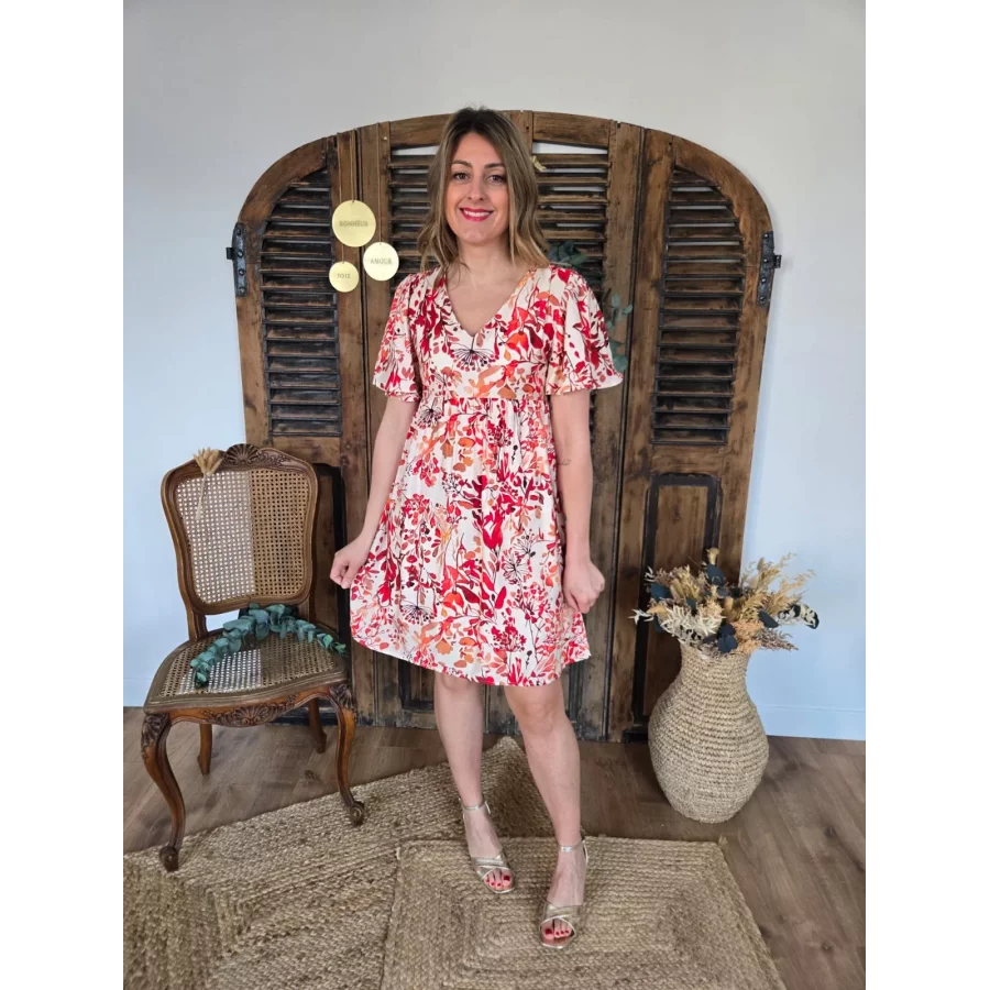 Robe Emeline fleurie courte