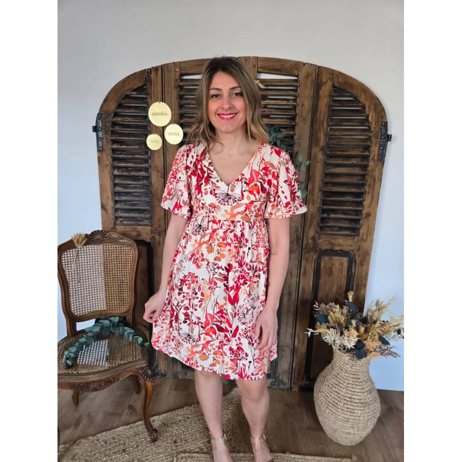 Robe Emeline fleurie courte