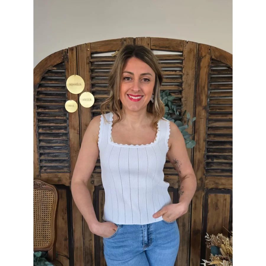 Top maille Charly blanc
