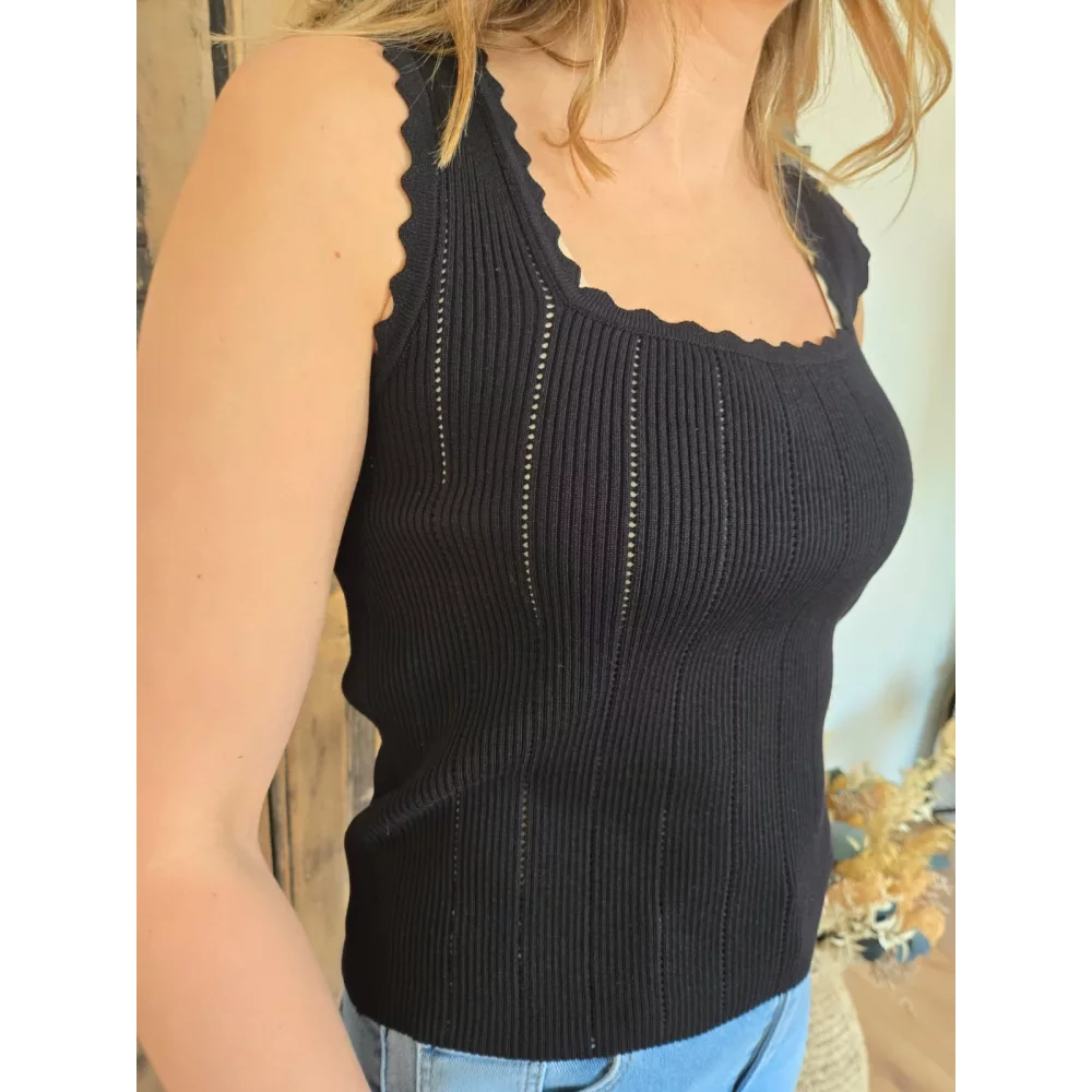 Top maille Charly noir