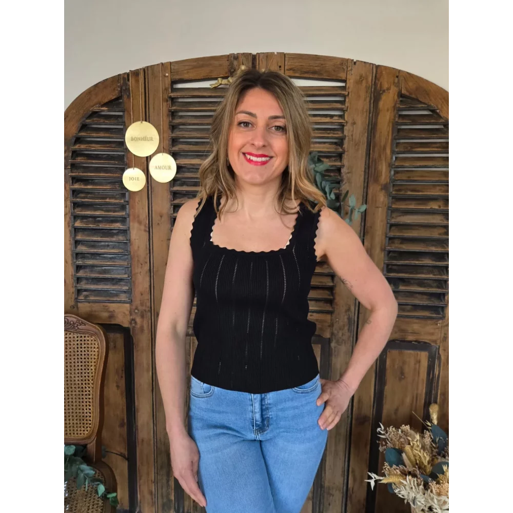 Top maille Charly noir